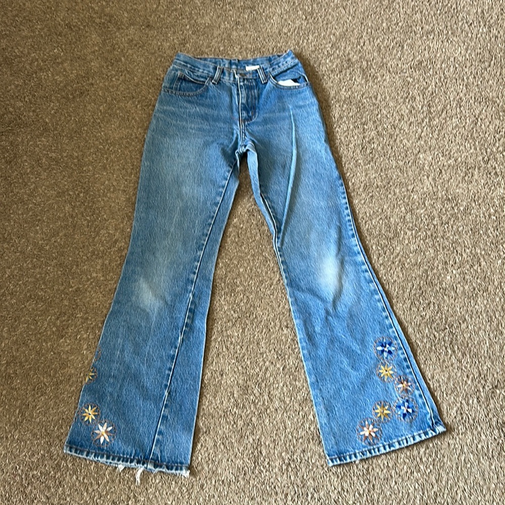 Y2k Floral Embroidered Jeans